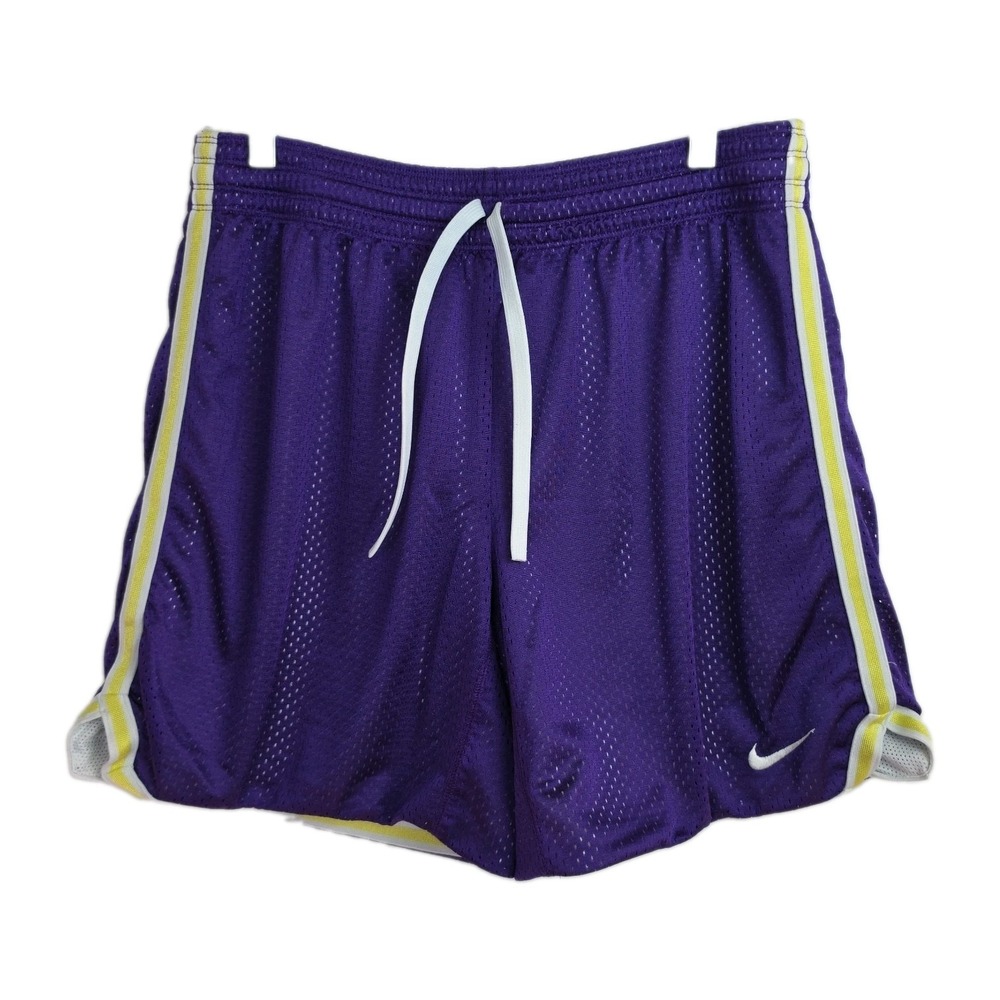 Nike Dri-Fit Athletic Shorts Women's S Purple w/ Yellow Accents Elastic Waist